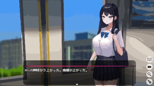 【僕と彼女の痴〇生活 実況(体験版)】電車で爆乳j〇のおっぱい揉んだりスカートめくって手マンしたり・・・(ドットアニメーション同人エロゲー Hentai Game)