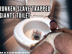 Shrunken slave trapped in giants toilet