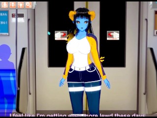 [koikatsu Gameplay] Public Sex on Train with Blue Devil Girl