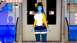 [Koikatsu-gameplay] Openbare seks in de trein met blauw duivelsmeisje