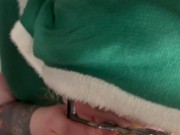 Preview 2 of Hot BBW Milf Takes Facial wearing elf outfit