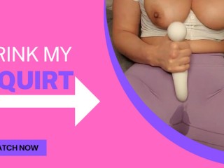 Big Boob Teacher Rubs her Legging Covered Pussy using a Vibrator and Squirts Big Time