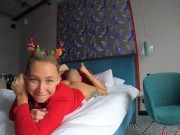 Preview 2 of Isn’t pussy the best Christmas gift? Holiday fuck in hotel room