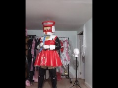 PVC Kigurumi Roll Breathplay and Masterbate, forgot to charge wand