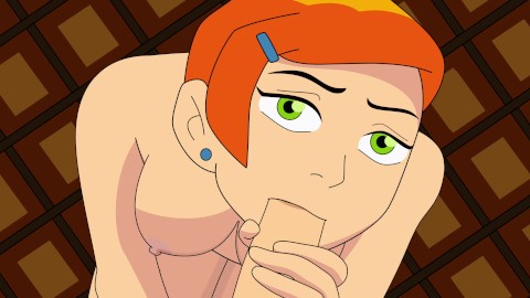 BEN 10 Gwen porn giving a deep blowjob