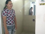 Preview 1 of I have lesbian sex in the bathroom of my best friend's house while they dance
