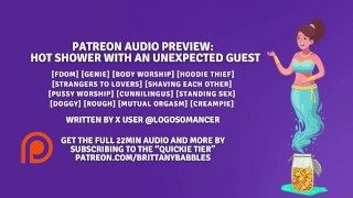 Patreon Audio Preview : douche Hot avec un invité inattendu