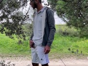 Preview 2 of straight soccer player with giant cock fucks mouth of a stud running in the park