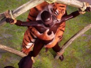 Preview 5 of Furry Tiger Missters Plays with Her BBC Human Sex Toys | Edging  Yiff 3D Hentai