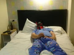 Pup plays on the bed