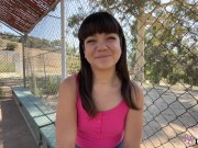 Preview 1 of Real Teens - Brunette Teen With Bangs Mochi Mona Loves Fucks In The Outdoors Like A Pro