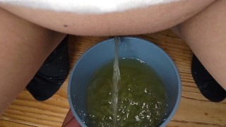 Have Two Cups Of Hot Drink Urine With Vaginal Discharge In It.