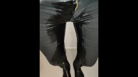 Piss Black Skinny Jeans (Huge Pee)