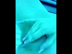 Playing Masterbating in a Public Tanning Bed 😍🥰🥵🔥