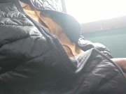 Preview 5 of A Beautiful and Hot Masturbation While I Ride to a Train  Moan Badly And Had Huge Cock Cum And Eat