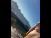 Preview 1 of Topless public blowjob with awesome view