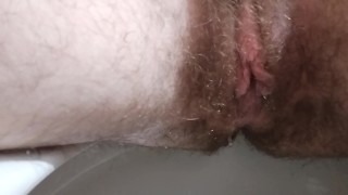 Pissing hard in the toilet