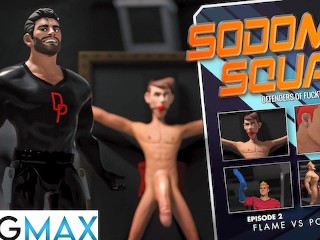 Sodomy Squad - Batalha De Super-herói Gay Fode Meio-irmão Malvado Para Salvar Fucktropolis