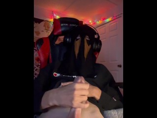 Masked Konig cosplay cums while masturbating(Loud Moaning)