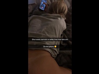 Met a Lesbian at School and I Fucked her on Snapchat while Talking with her Girlfriend