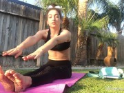 Preview 2 of Slutty Bimbo Naked Yoga and Outdoor Orgasm - 2018 Veronica_Pinkk Throwback