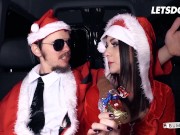 Preview 1 of Miss Claus Lullu Gun Fucks Lucky Santa In The Backseat - LETSDOEIT