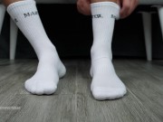 Preview 5 of White Master Socks, Big Male Feet Ready to Dominate: Foot Fetish!