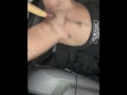 Preview 1 of Jordan Green FTM MASSIVE Squirt On Dildo In Jeep