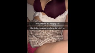 Betrügendes College-Mädchen grob im Studentenwohnheim auf Snapchat gefickt