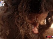 Preview 6 of All-natural little slut giving her hair outdoors and taking cum in her mouth | Blanca | LP Produções