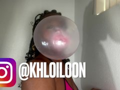 @Khloiloon Blows Up Bubble Gum & Pops Balloons