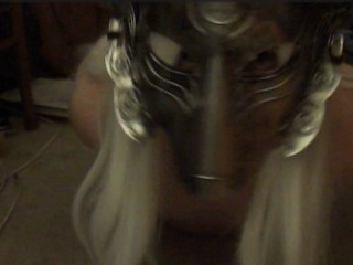 Ftm Femboy in Wolf Mask Hogtied and Wriggling