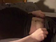 Preview 1 of Big dick boy masturbates and cums through his boxers