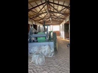 Hotwife MILF doing farm chores naked gets fucked by farmer neighbor