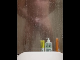 Hot Sexy Muscular Guy Showering and Masturbating in the Shower Cum