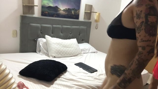 Naughty lesbians masturbate after arriving from a party