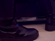 Preview 4 of Cock and Balls Demolition in Urban Riding Boots - TamyStarly - Bootjob, Shoejob, Ballbusting, CBT