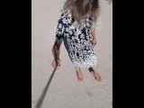 cute hot trans with thong dress and heels walks in public very slutty ​