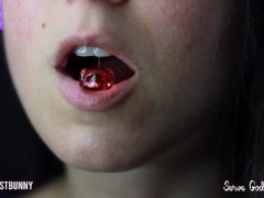 Vore fetish: eating and chewing gummy bears