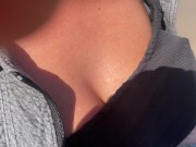 Preview 1 of Risky Outdoor Sex for Money. Cute let Stranger Play with her sweet Pussy and gorgeous Tits