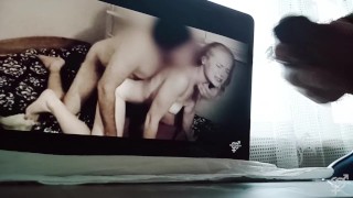 Watching my own video with my girlfriend turns me on and I decide to Jerk off