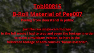 B-Roll: Pee 007 - Uncut single-cam footages of me peeing in public from deerstand. Exhibitionist