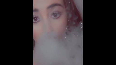 Tits Out Smoking & Licking Ecig