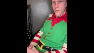 Naughty chavy elf caught masturbating to porn and cumming