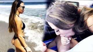 Il viaggio in spiaggia ha finito per ingoiare sperma in macchina | Laura Quest (Video Integrale)