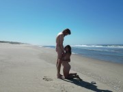 Preview 3 of Drone Films Me Fucking and Sucking on Public Beach