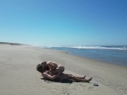 Preview 4 of Drone Films Me Fucking and Sucking on Public Beach