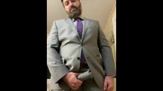 Rex Mathews Uses His Business Suit To Lick The Toilet Seat