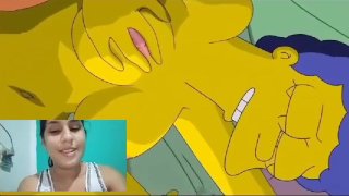 Marge en Homer Simpson Hot neuken en facial ongecensureerde hentai