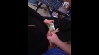 Jerk Off While She Plays Fortnite Cum On Her Hands While She Continues Playing